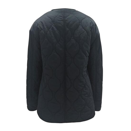 Женская стеганая легкая пуховая куртка Зимняя повседневная с длинными рукавами на пуговицах Утепленная верхняя одежда Пальто с карманами