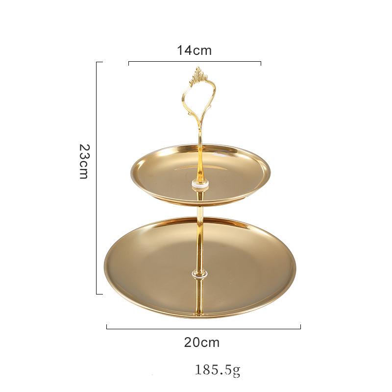 Three Layer Stainless Steel Cake Tray Cake Snack Plate Birthday Wedding Party Dessert Stand Table Dessert Display Stan
