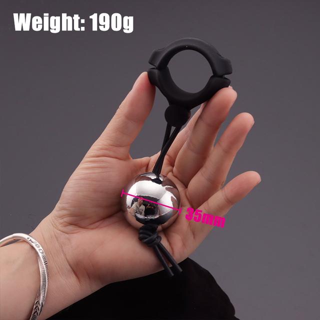 Heavy Dute металлический шар кулон кольцо на член пенис тяжелые носилки увеличитель эрекции пениса удлинитель вес носилки секс-игрушки для мужчин