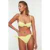 Желтые плавки бикини с текстурированными завязками в мелкую клетку Tbess22ba0074