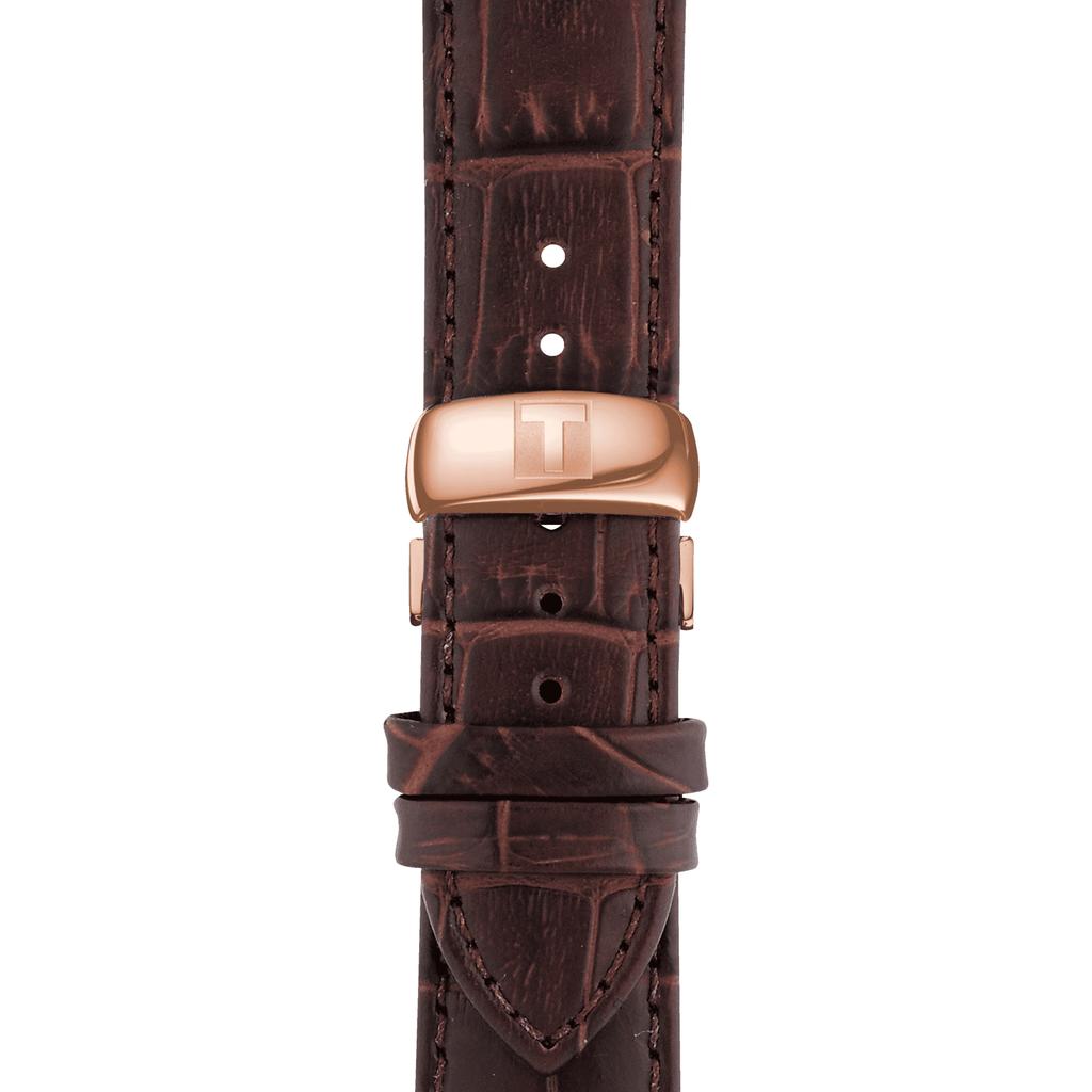 Tissot Мужские модные часы T063.610.36.038.00 с кожаным ремешком и серебристым циферблатом