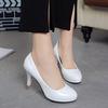 Comfortable Formal Wear Women's Shoes Thin Heel Round Toe Professional Single Shoes Black High Heel Work Shoes
