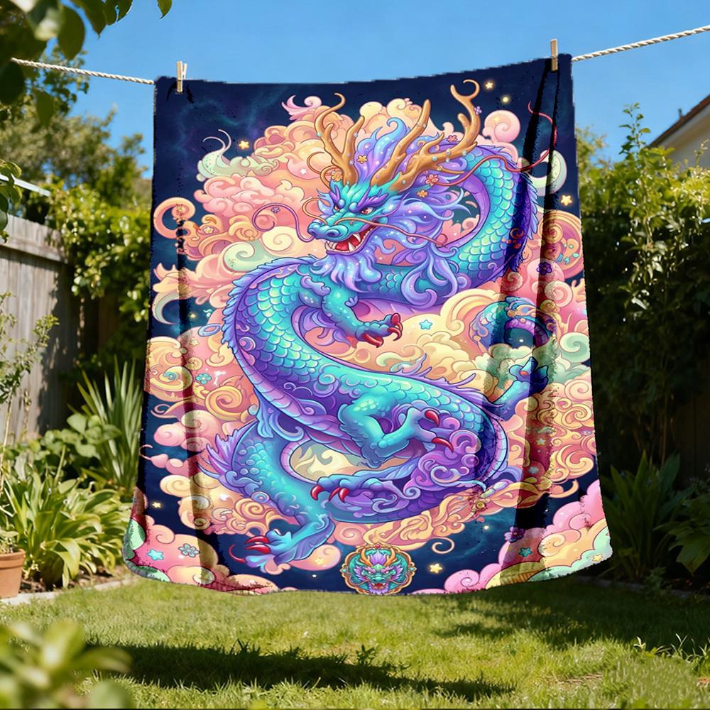 1pc Dragon FantasyOutdoor Blanket, Soft And Comfortable Blanket, Casual Warm Outdoor Blanket, Good Birthday Gift yy260328082