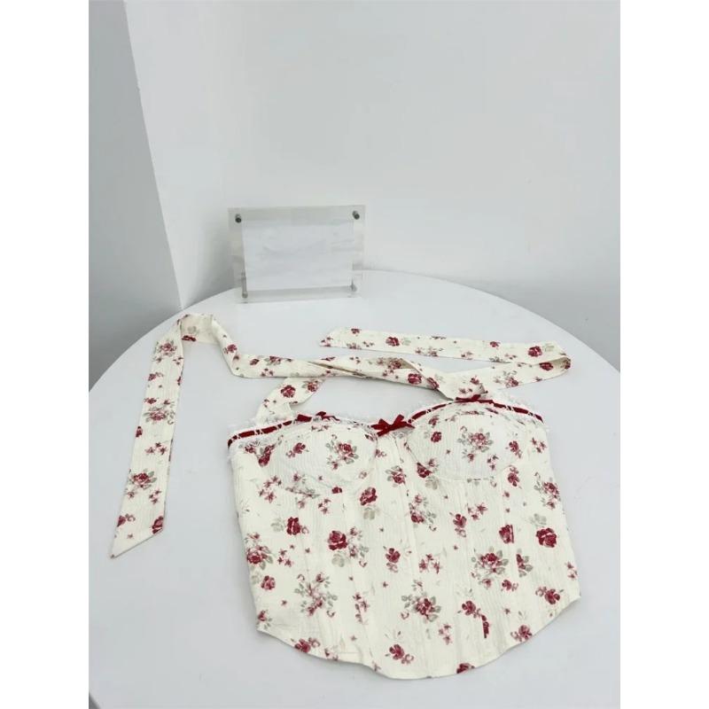 2024 Летний пляжный сказочный отпуск 2000-х годов, наряды для женщин, элегантный комплект из 2 предметов, топы Gyaru Coquette Lace Halter + мини-юбка Y2k