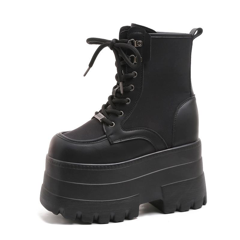 Cos Heightening Shoes 13cm Thick-soled Martin Boots Large-size Long-leg Boots Breathable Mesh Small Man Comic Show New Short Boots