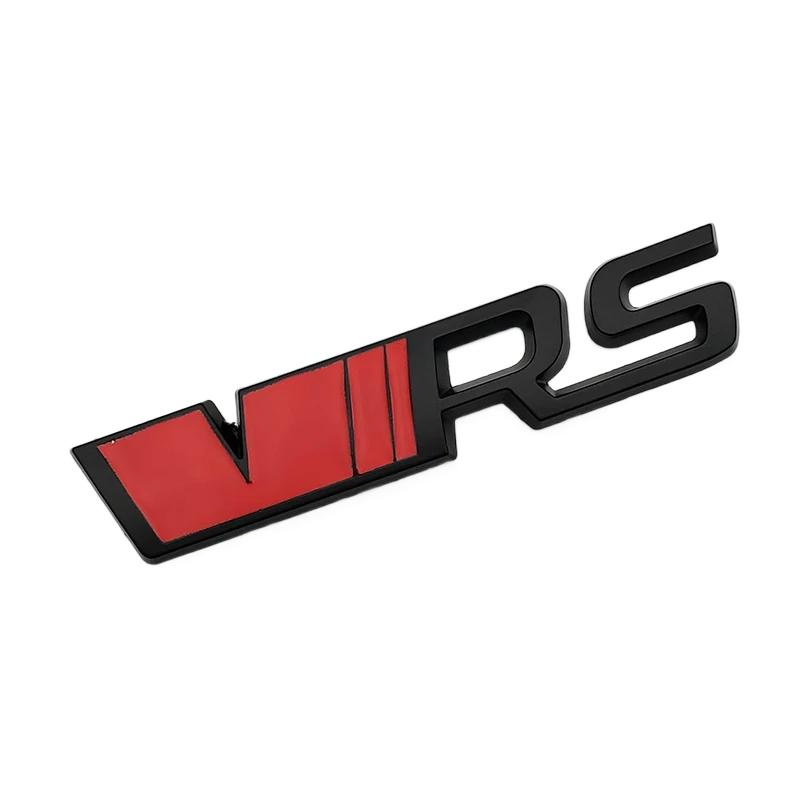 AHUQ1 3D Metal Silver Black VRS Logo Emblem Car Mudguard Badge Trunk Decal for Skoda Fabia Kodiaq MK2 MK3 A7 A5 Sticker