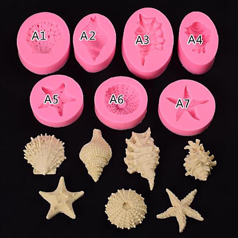 Сделай сам Ракушка Морская раковина Торт Силиконовые формы Инструменты для украшения торта из мастики Формы