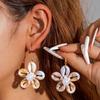 Bohemian Acrylic Blended Shell Flower Earrings Women's Jewelry Beach Vacation Shell Pendant Earrings