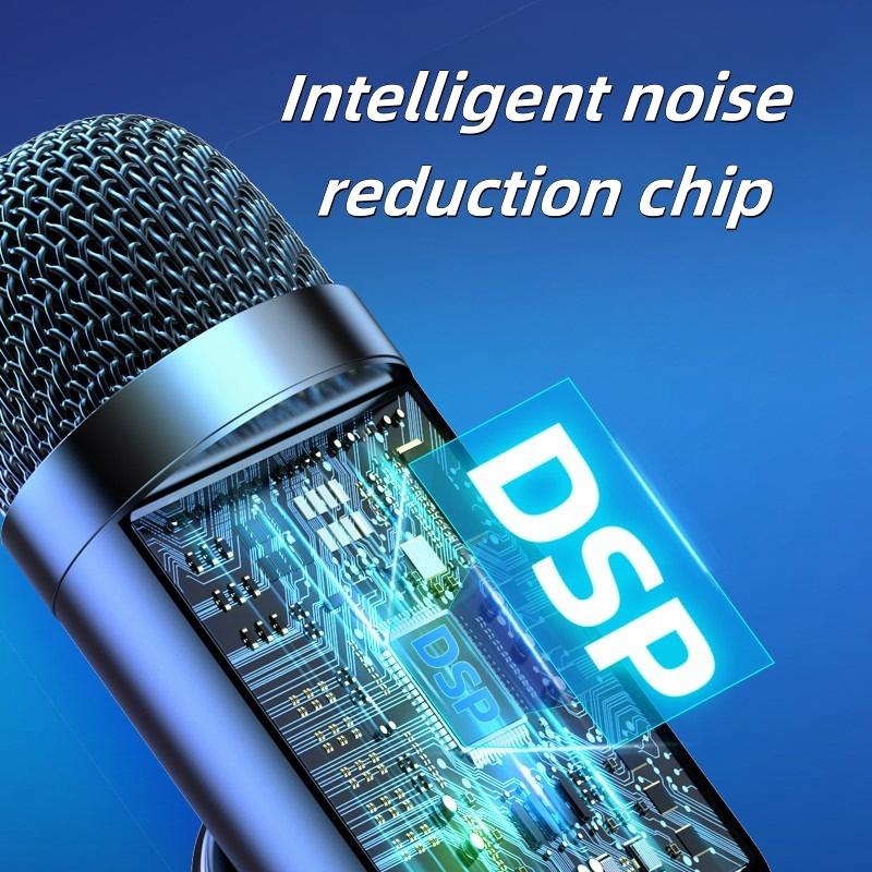 Профессиональный радиоприемник с USB-разъемом, ветрозащитой и шумоподавлением, высокопроизводительный компьютерный микрофон металлического цвета