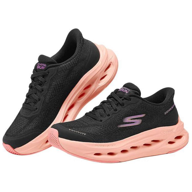Skechers Слипоны Удобные Универсальные Низкие Беговые Кроссовки Женские кроссовки Черный 129403-BKPR