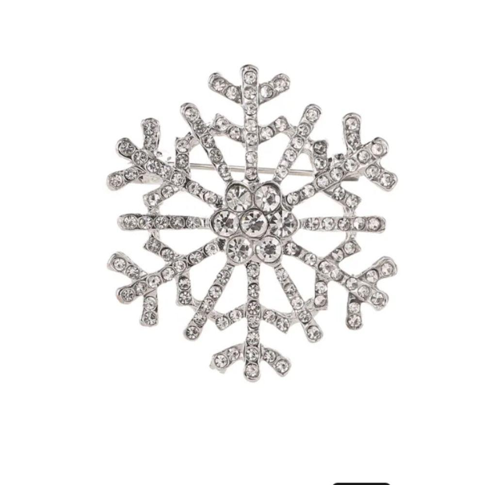 Zircon Creative Snowflake Brooch Zinc Zinc Zinc Alloy Elegant Decoration
