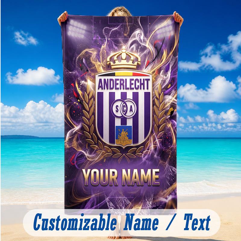Beach Towel Custom Name Text, Quick Dry Large Towel For Beach HomeAnderlecht FC