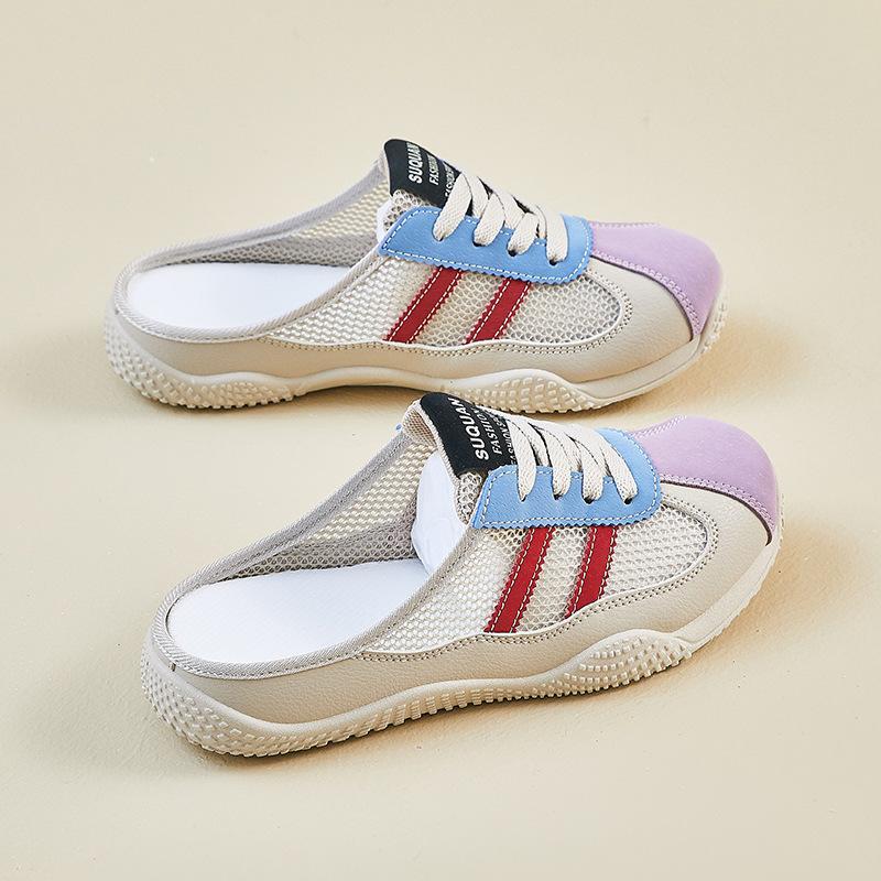 Новые летние белые туфли для студенток с полуподдержкой, толстой подошвой, усиленной сеткой, дышащие и повседневные