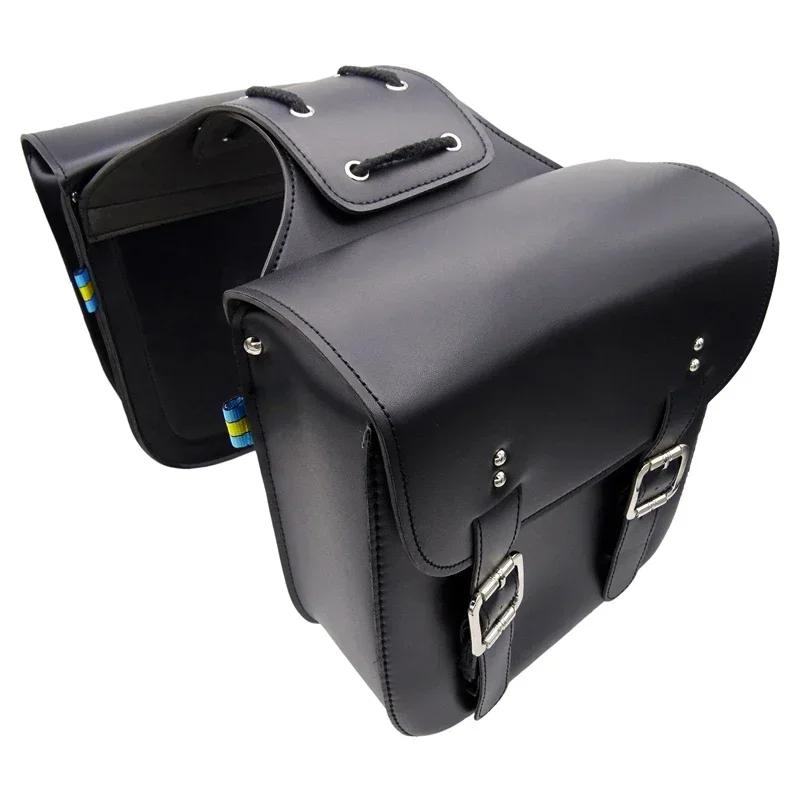 1 Pair Motorbike Tail Side Bags Storage Tool Motorcycle Saddle Bags Large Capacity for Harley Honda