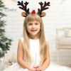 Рождественский ободок с оленьими рогами для женщин, обруч для волос из оленьих рогов, праздничный костюм, уши, плюшевый материал, гибкий головной убор