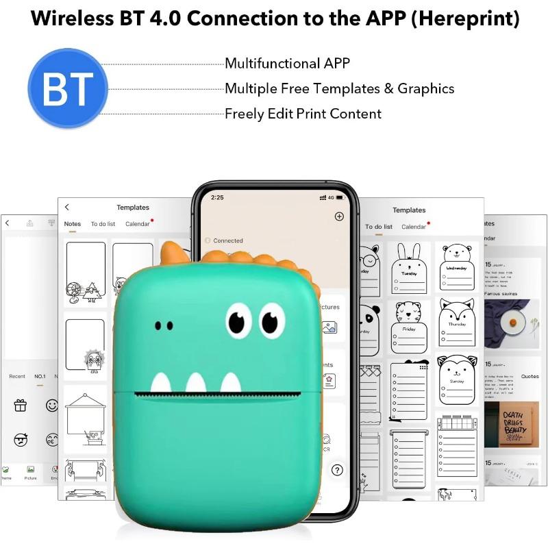 Bluetooth Мини-принтер Портативный HD Беспроводная печать Мобильный телефон Фото Название Внимание Студент Ошибка Этикетка Принтер Подарок