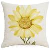 Spring and Summer Daisy Flowers Printed Linen Pillowcase Simple Gray Home Living Room Bedroom Decoration Pillowcase