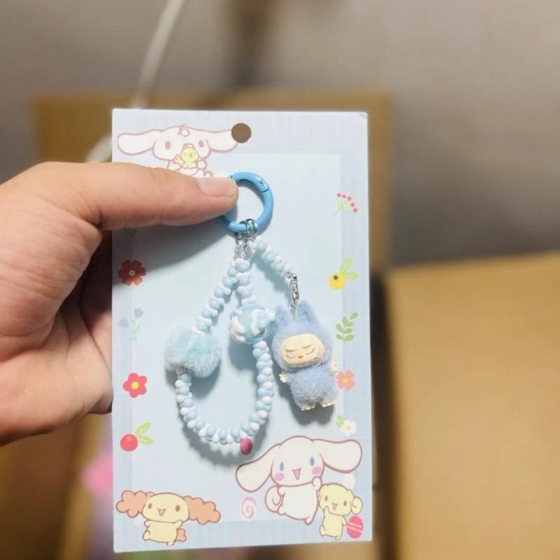 Кавайный мультяшный кукольный брелок Милый брелок из бусин Аксессуары для украшения сумки Универсальный подвес для мобильного телефона Подарки