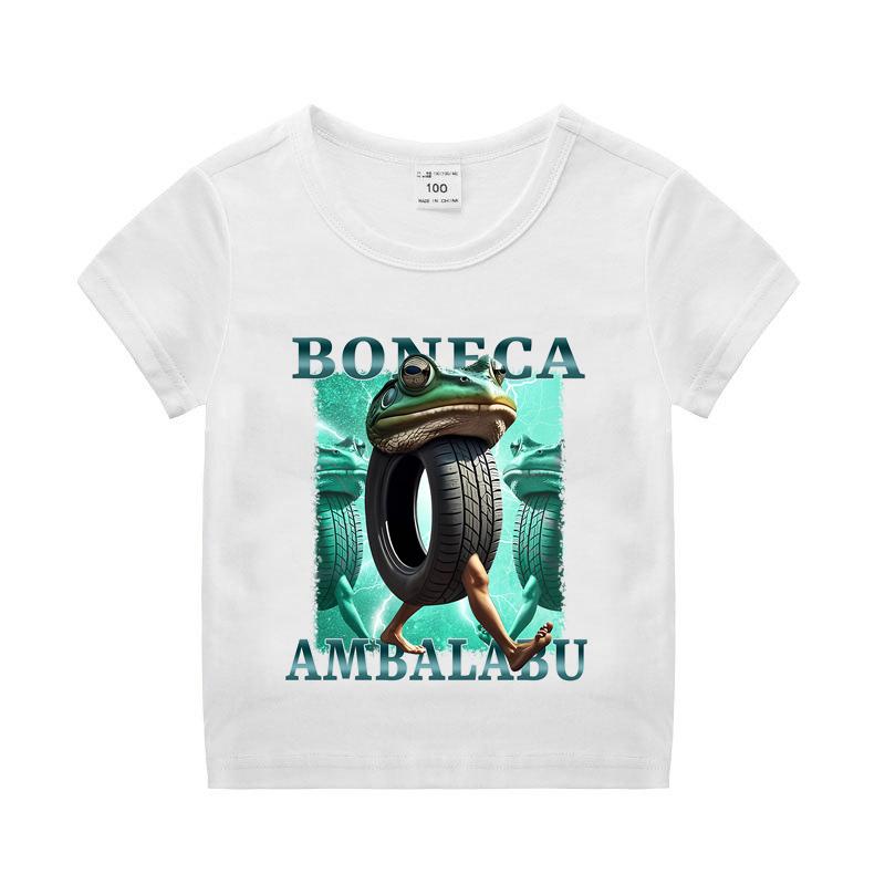 Итальянский Маразм Мальчик Девочка Хлопковая футболка Тунг Тунг Тунг Сахур Детская Летняя Одежда Смешной Мем Детские Топы с Коротким Рукавом Унисекс