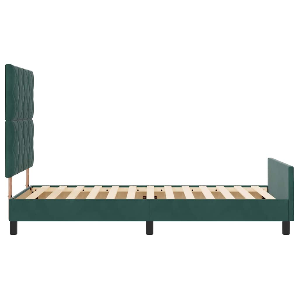 Box Spring Bed with Headboard Dark Green 100 x 200 cm Velvet