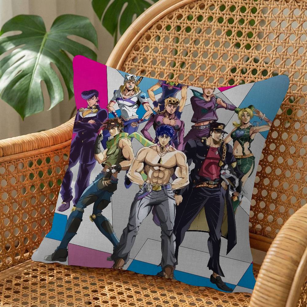 Японская Манга JoJo Bizarre Adventure Офисная Подушка Наволочка Автомобильная Наволочка на Подушку 45X45СМ Наволочка на Подушку для Спины Подушка для Дивана