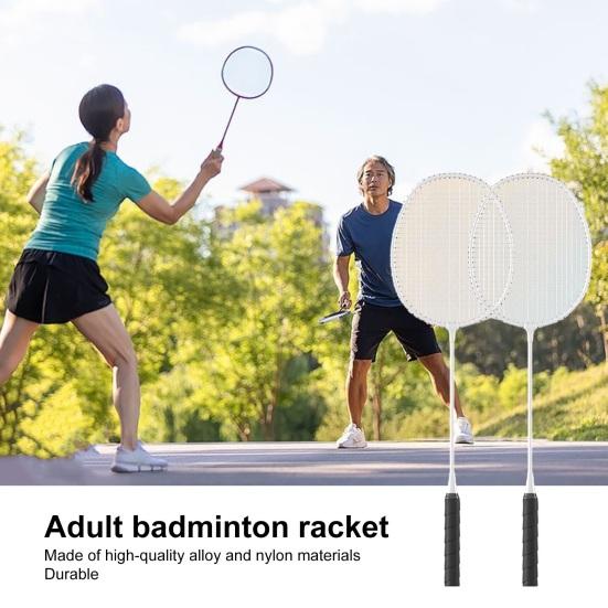 1 комплект ракеток для бадминтона, набор для взрослых, ракетка для бадминтона из сплава на 2 игрока с нескользящими ручками, профессиональное сменное оборудование для тренировок по бадминтону