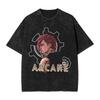 Аниме Аркейн Ви Игра Фиолетовая Принтованная Выстиранная Футболка Мужская Женская Футболки Манга Винтажная Хлопковая Футболка Харадзюку Мужская Футболка