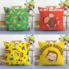 Good Night George Curious Monkey Pillow Case Sofa Decorative Home Double-sided Printing Short Plush Cushion Pillow Cover Gift