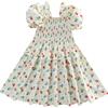 Sweet Flower Girls Princess Dress Summer Sleeve Floral Girl Casual Children's