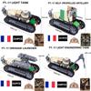 Солдаты Французской Армии WW2 Оружие Строительные Блоки WW1 Основной Боевой Танк Renault FT-17 Конструктор Игрушки Подарки для Детей Пазл DIY