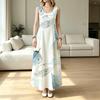 Women's Sleeveless Leaf Print Maxi Dress Summer Beach & Daily Commute,Loose Lightweight & Breathable,Versatile for Vacation & Casual Outings