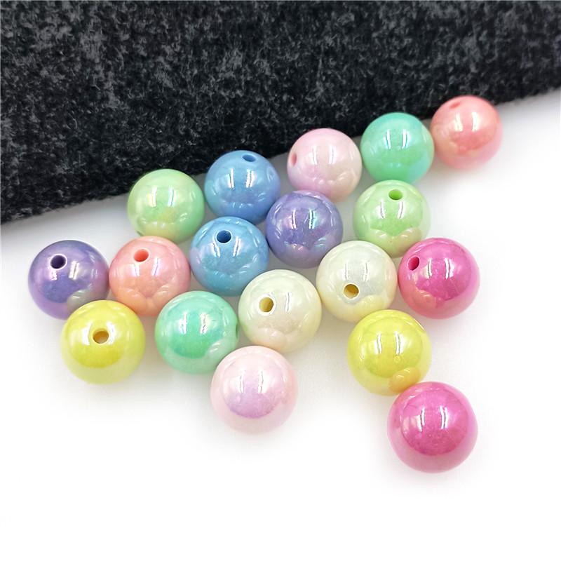 Round 14mm Accessories Materials Loose Beads Acrylic AB Magic Color Handmade DIY Bracelet Earring Making 10pcs Delicate Jewelry