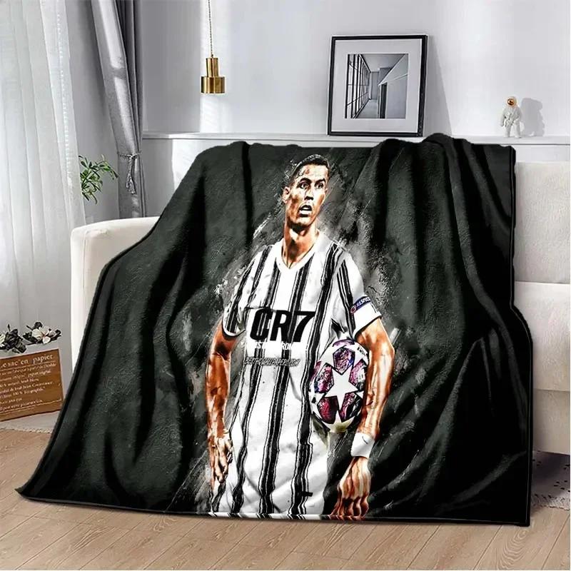 3D Печать Звезда Футбола CR7 Мягкое Плюшевое Одеяло, Фланелевое Покрывало для Гостиной Спальни Кровати Дивана Пикника