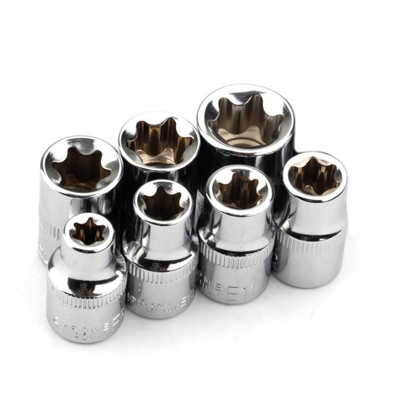 Звездочки Torx для торцевых ключей 3/8 дюйма Сталь Серебристый Тип E8 E10 E11 E12