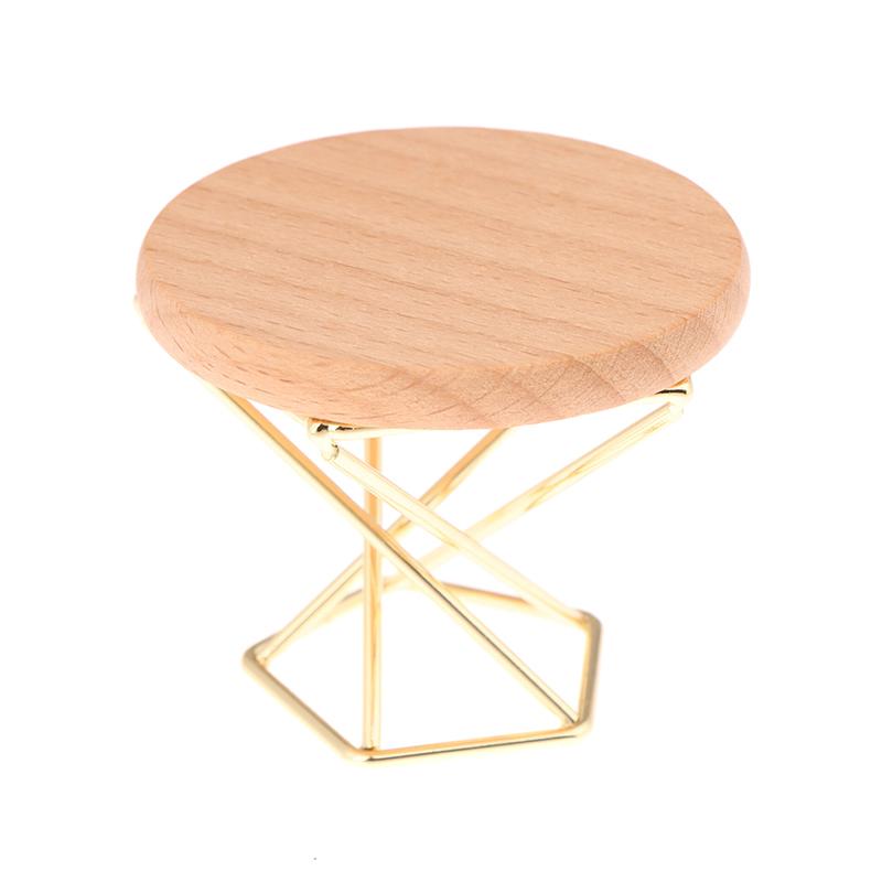 1/12 Кукольный домик Симуляция Журнальный столик Круглый Чайный столик Модель Кукольный дом Миниатюрная мебель Декор Микросцена Строительный реквизит