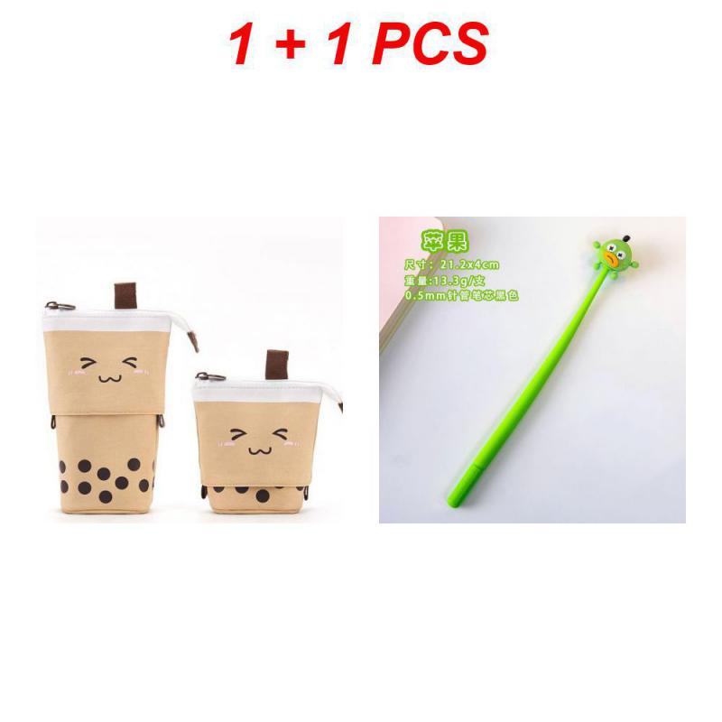 Милый пенал вертикальный держатель для карандашей выдвижной пенал для макияжа с кавайным улыбающимся лицом пенал бесплатная забавная ручка с подписью