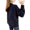 Autumn and winter solid color knitted women's imitation mink fleece cardigan sweater women's new thickened loose coat top
