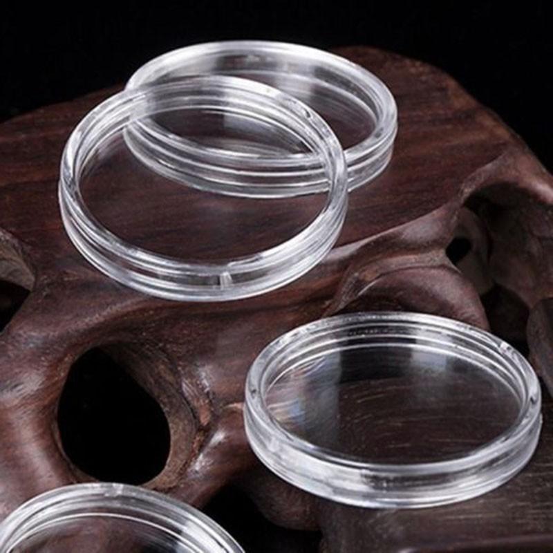 Supplies Coin Box Holders Clear Capsules Containers Storage Transparent