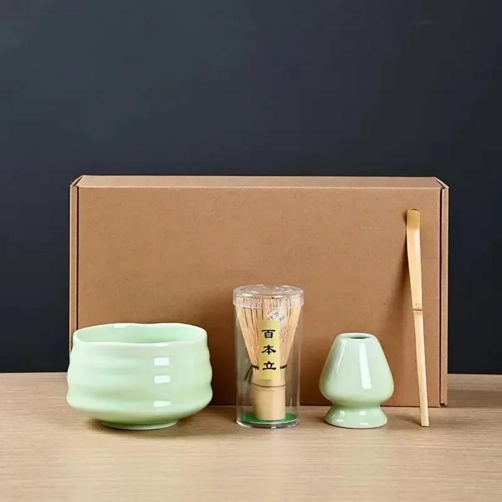Набор для приготовления японского матча из 4 предметов 7 предметов/набор Бамбуковый венчик Щетка для матча Чайная ложка Керамический чайный сервиз Инструменты для приготовления чая для магазина напитков