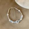 Aquamarine Series Broken Silver Natural Stone Beaded Bracelet Women'S Fresh And Fashionable Personalized Versatile Bracelet Jewelry