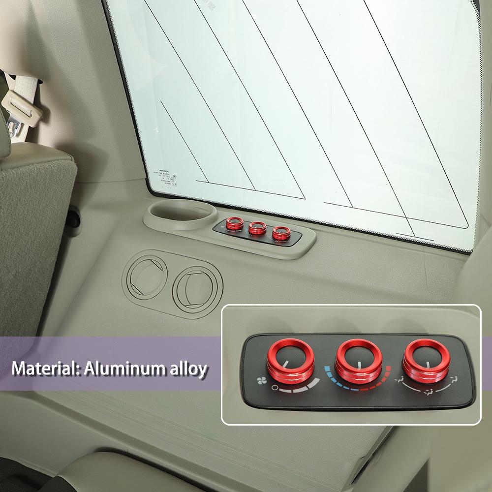 Aluminum Alloy Car Interior Trim For Jeep Grand Commander 2006- 2010 Air Conditioning Switch Knob Decoration Ring Cover