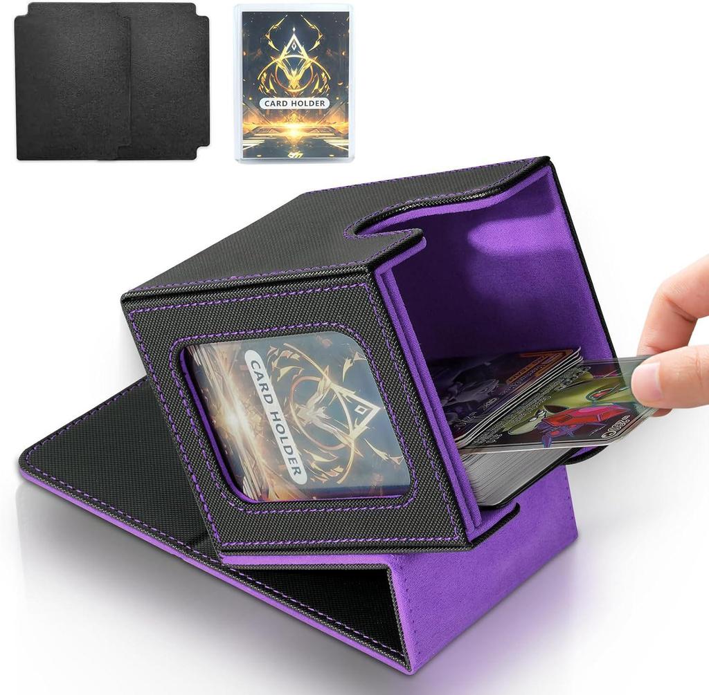 Карточная коробка из ПУ-кожи с прозрачным окошком для 100+ карт Yu-Gi-Oh, Hero Duel, MTG