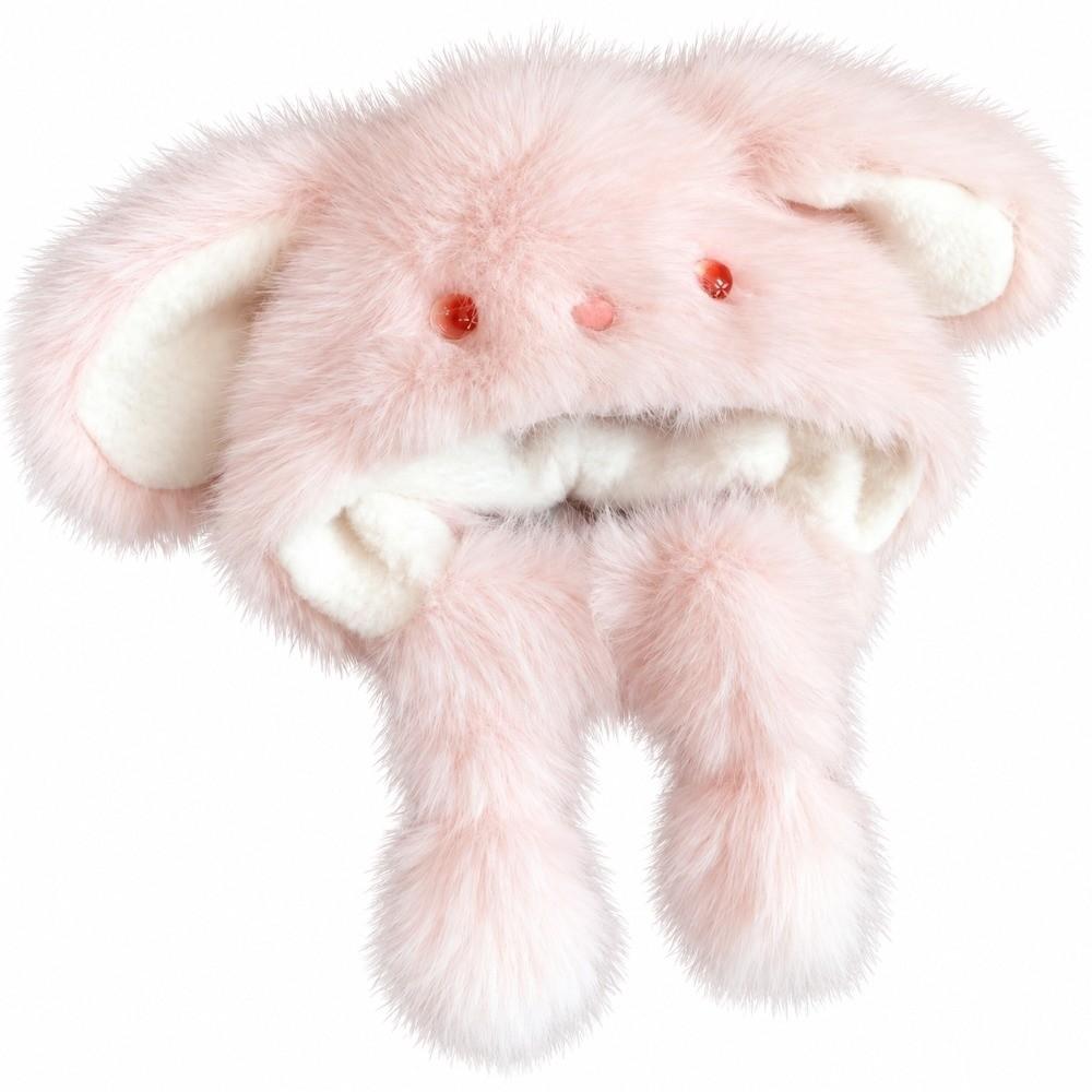 Fluffy Rabbit Ear Hat Thickened Warm Cold Hat New Pullover Cap Cold Weather