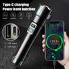 White Laser Flashlight TYPE-C Rechargeable Military Tactical Zoomable Portable LED Camping Search Spotlight