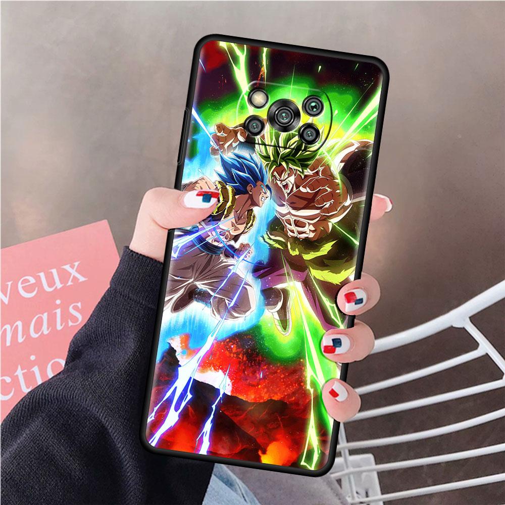 Чехол для телефона для Xiaomi Mi Poco X3 NFC X4 M4 M3 Pro F1 F4 F3 GT C40 11T 11 Lite 5G Fundas Черная крышка Сайян Бролис Аниме