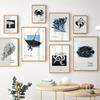 Ocean Aesthetics Posters And Prints Octopus Fish Coral Crab Shell Manta Ray Wall Art Canvas Painting Living Room Home Decoration