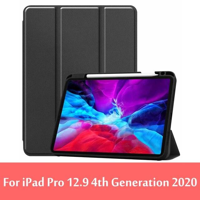 Магнитный тройной чехол для iPad Pro 12.9 2020, чехол с функцией автоматического сна/пробуждения 4-го поколения Funda