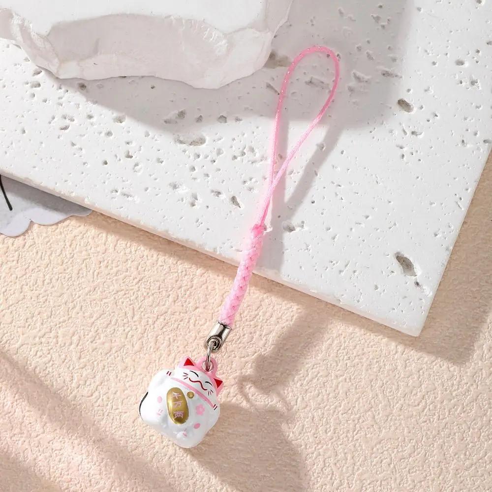 Chinese Style Lucky Cat Charms Phone Chain Anti-drop Fortune Kitten Keychain Hanging Lanyard Exquisite Accessories