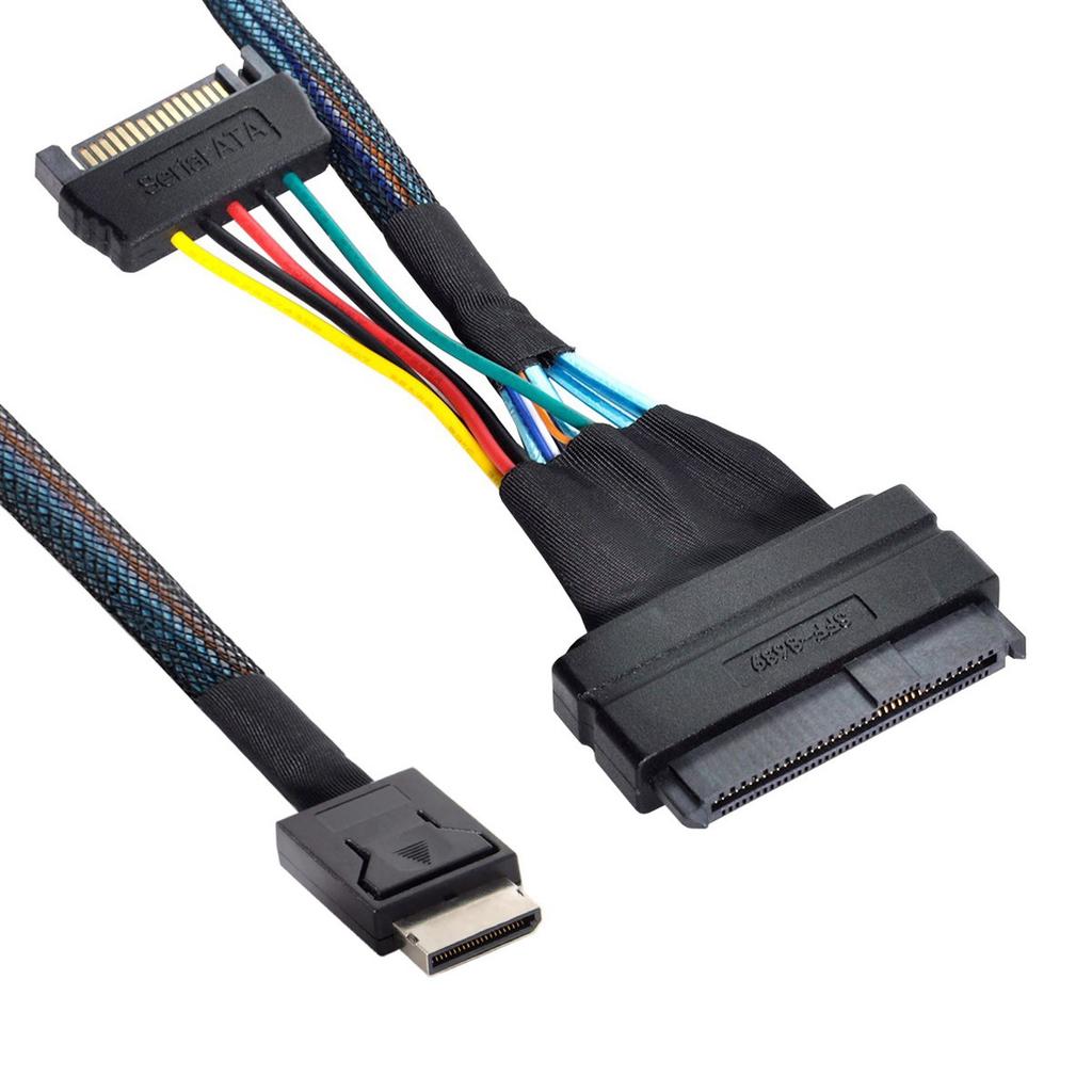 SF-017 50cm Oculink SFF-8611 To U.2 U.3 SFF-8639 NVME PCIe PCI-Express SSD Cable for Mainboard SSD