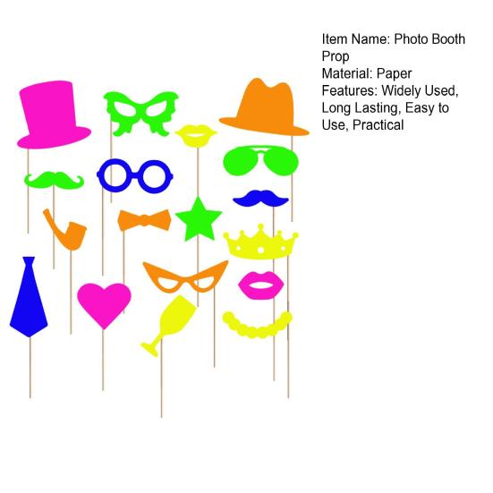 17 шт. Светящиеся неоновые реквизиты для фотобудки Полностью собранные флуоресцентные аксессуары для веселой фотосессии на день рождения